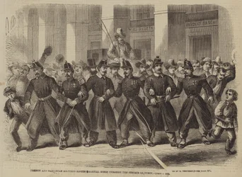 French and Sardinian Soldiers Singing Martial Songs through the Streets of Turin